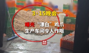 3·15晚会第一弹：漂白鸡爪被查封漂白鸡爪企业买了超5000桶过氧化氢